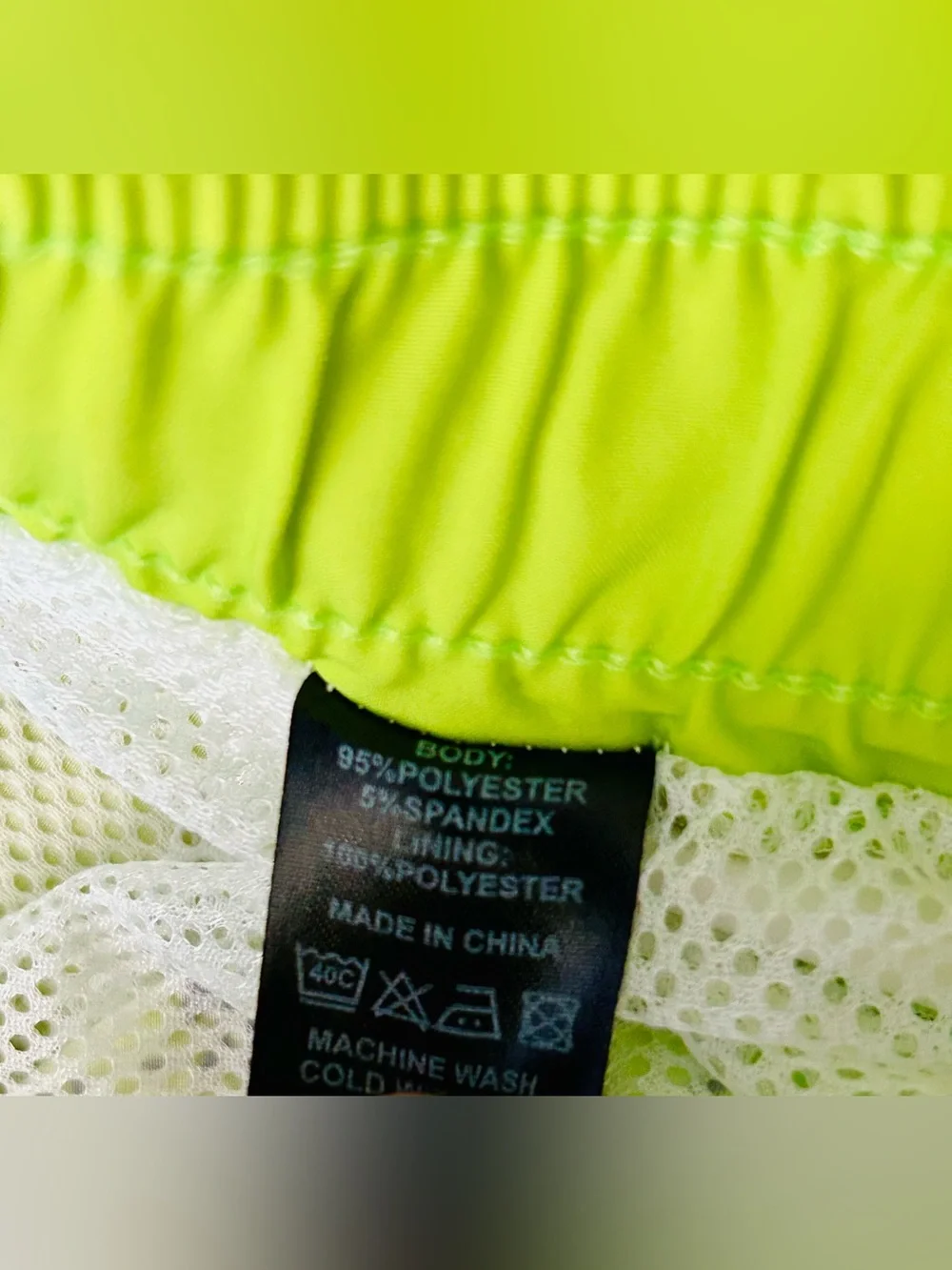 NovaMen Neon Lime Check-Print Swim Trunks